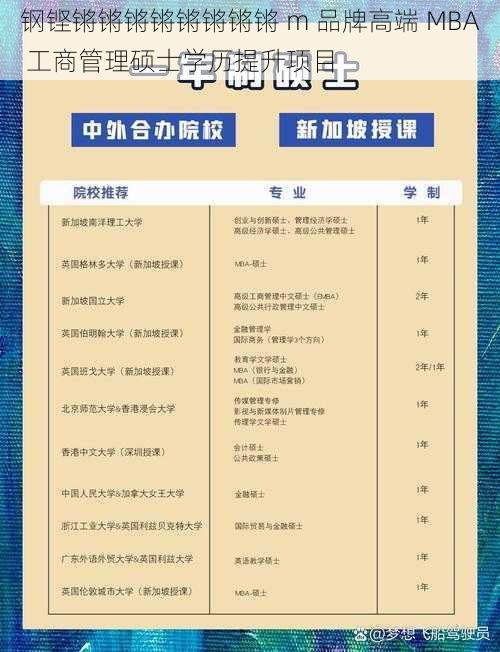 钢铿锵锵锵锵锵锵锵锵 m 品牌高端 MBA 工商管理硕士学历提升项目